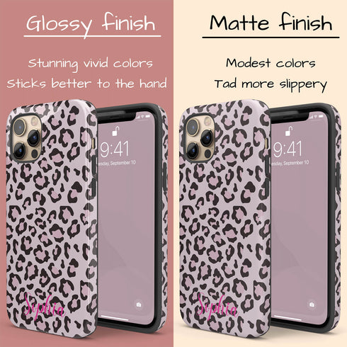Light Leopard Personalized Name iPhone Case